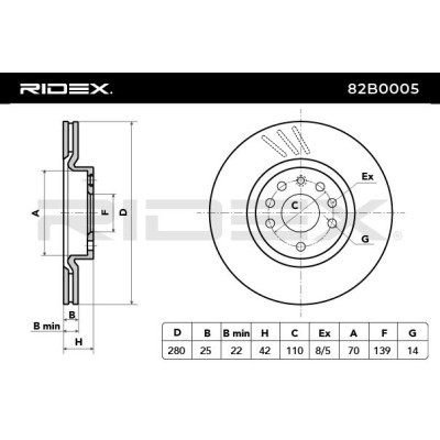Tarcza hamulcowa RIDEX 82B0005 82B0005 - foto 6