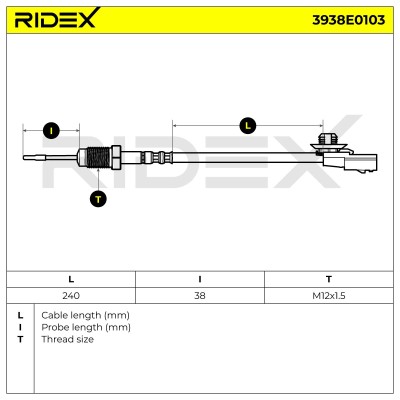 Czujnik temperatury spalin RIDEX 3938E0103 3938E0103 - foto 6