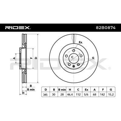 Tarcza hamulcowa RIDEX 82B0874 82B0874 - foto 3