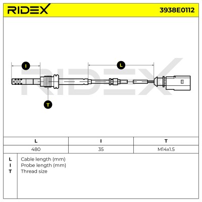 Czujnik temperatury spalin RIDEX 3938E0112 3938E0112 - foto 5