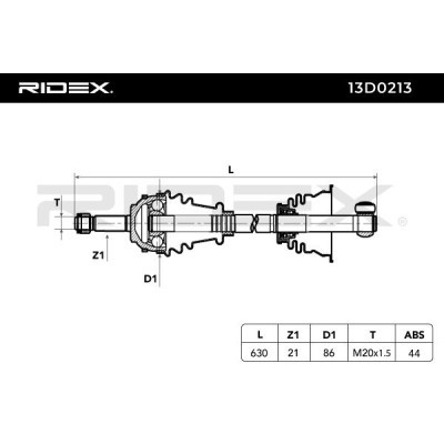 Półoś Napędowa RIDEX 13D0213 13D0213 - foto 9