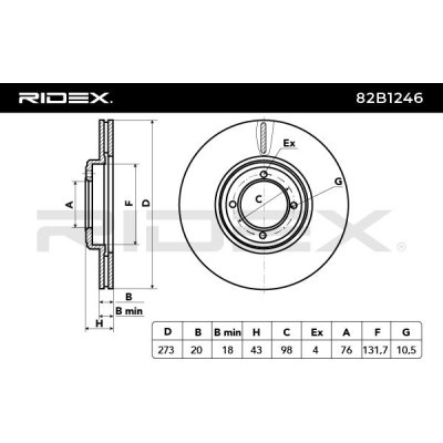 Tarcza hamulcowa RIDEX 82B1246 82B1246 - foto 4