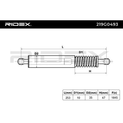 Amortyzator Pokrywy Bagażnika RIDEX 219G0493 219G0493 - foto 8