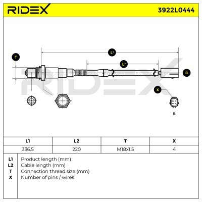 Sonda Lambda RIDEX 3922L0444 3922L0444 - foto 6