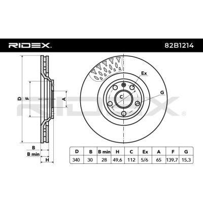 Tarcza hamulcowa RIDEX 82B1214 82B1214 - foto 5