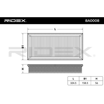 Filtr Powietrza RIDEX 8A0008 8A0008 - foto 6