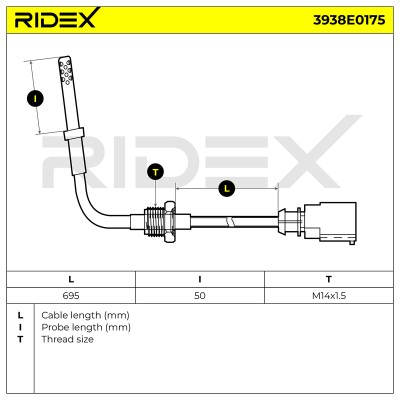 Czujnik temperatury spalin RIDEX 3938E0175 3938E0175 - foto 6