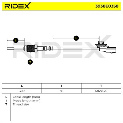Czujnik temperatury spalin RIDEX 3938E0358 3938E0358 - foto 6