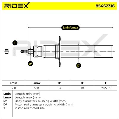 Amortyzator RIDEX 854S2316 854S2316 - foto 8