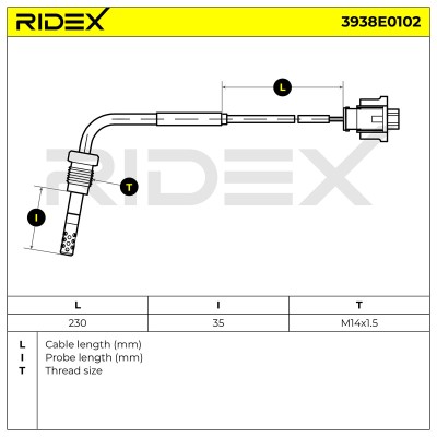 Czujnik temperatury spalin RIDEX 3938E0102 3938E0102 - foto 6