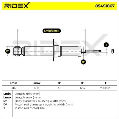 Amortyzator RIDEX 854S1867 854S1867 - foto 7