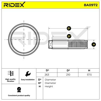 Filtr Powietrza RIDEX 8A0972 8A0972 - foto 6