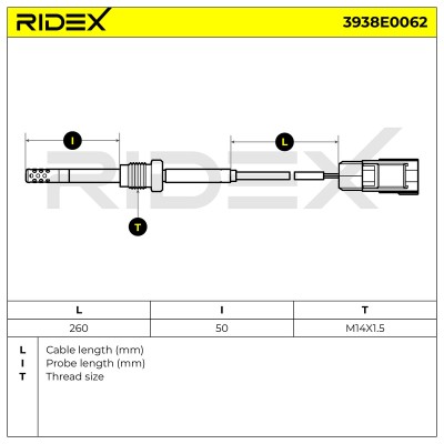 Czujnik temperatury spalin RIDEX 3938E0062 3938E0062 - foto 6