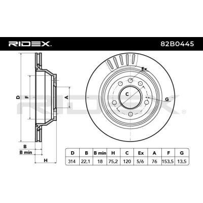 Tarcza hamulcowa RIDEX 82B0445 82B0445 - foto 5