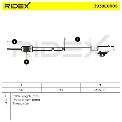 Czujnik temperatury spalin RIDEX 3938E0005 3938E0005 - foto 5
