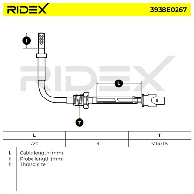 Czujnik temperatury spalin RIDEX 3938E0267 3938E0267 - foto 6