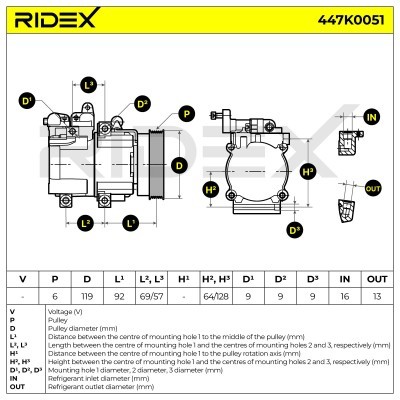 Sprężarka Klimatyzacji HYUNDAI TUCSON (JM) 447K0051 - foto 6