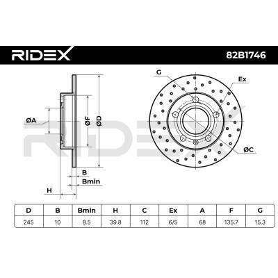 Tarcza hamulcowa RIDEX 82B1746 82B1746 - foto 7