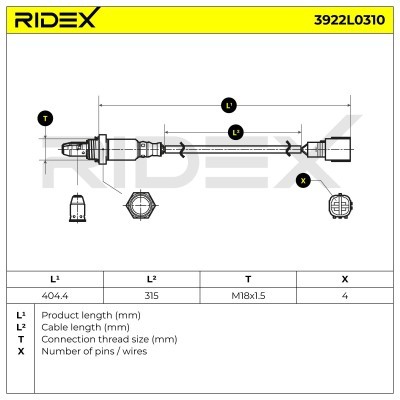 Sonda Lambda RIDEX 3922L0310 3922L0310 - foto 6