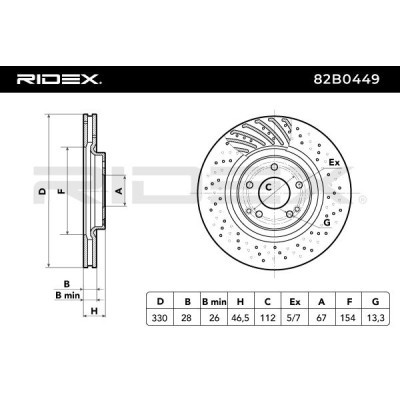 Tarcza hamulcowa RIDEX 82B0449 82B0449 - foto 3