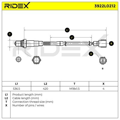 Sonda Lambda RIDEX 3922L0212 3922L0212 - foto 6