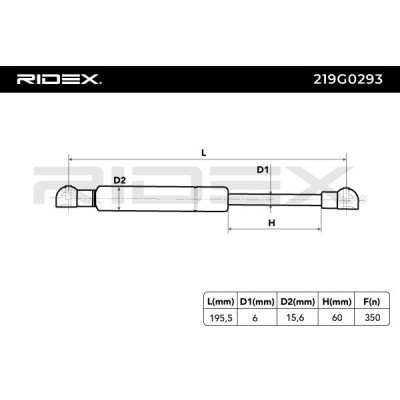 Amortyzator Pokrywy Bagażnika RIDEX 219G0293 219G0293 - foto 4