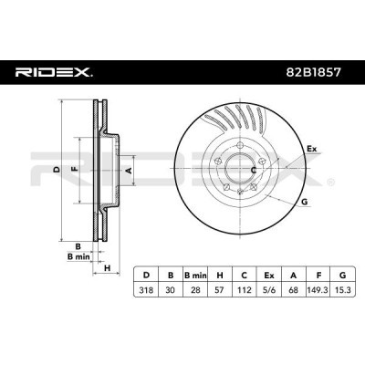 Tarcza hamulcowa RIDEX 82B1857 82B1857 - foto 5