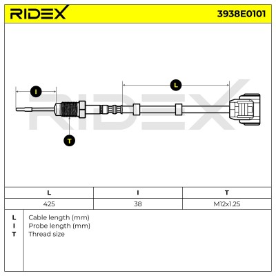Czujnik temperatury spalin RIDEX 3938E0101 3938E0101 - foto 6