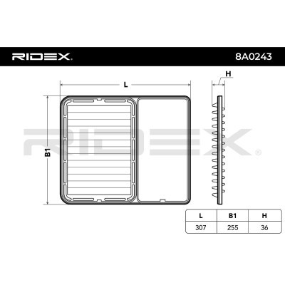 Filtr Powietrza RIDEX 8A0243 8A0243 - foto 3