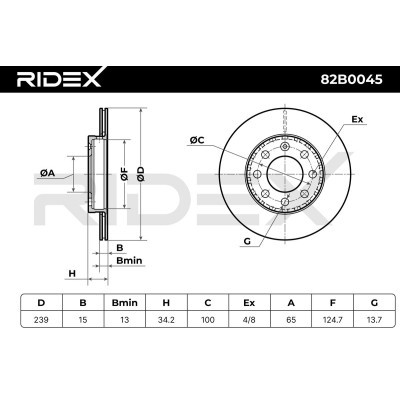 Tarcza hamulcowa RIDEX 82B0045 82B0045 - foto 5