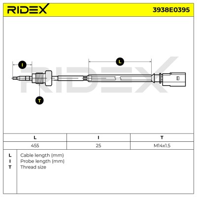 Czujnik temperatury spalin RIDEX 3938E0395 3938E0395 - foto 7