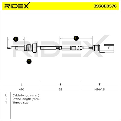 Czujnik temperatury spalin RIDEX 3938E0576 3938E0576 - foto 7