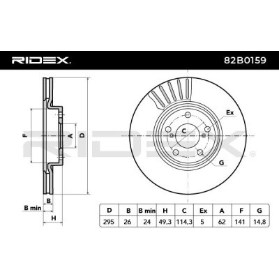 Tarcza hamulcowa RIDEX 82B0159 82B0159 - foto 3
