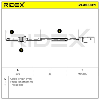 Czujnik temperatury spalin RIDEX 3938E0071 3938E0071 - foto 5