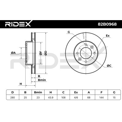 Tarcza hamulcowa RIDEX 82B0968 82B0968 - foto 5