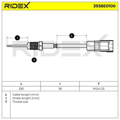 Czujnik temperatury spalin RIDEX 3938E0100 3938E0100 - foto 6