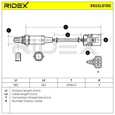 Sonda Lambda RIDEX 3922L0130 3922L0130 - foto 7