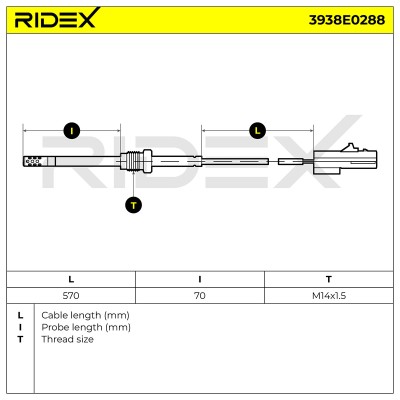 Czujnik temperatury spalin RIDEX 3938E0288 3938E0288 - foto 6