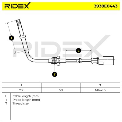 Czujnik temperatury spalin RIDEX 3938E0443 3938E0443 - foto 6