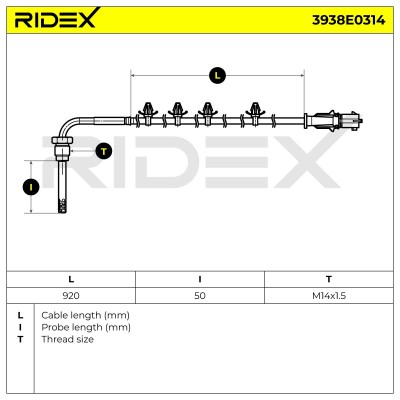 Czujnik temperatury spalin RIDEX 3938E0314 3938E0314 - foto 5