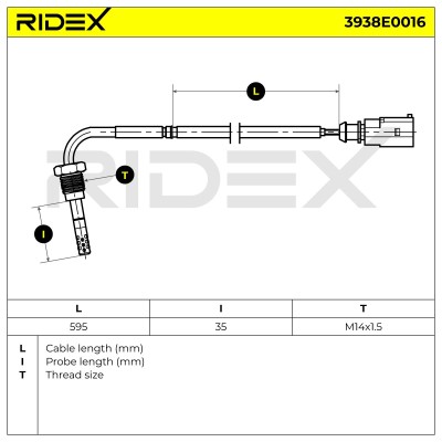 Czujnik temperatury spalin RIDEX 3938E0016 3938E0016 - foto 6