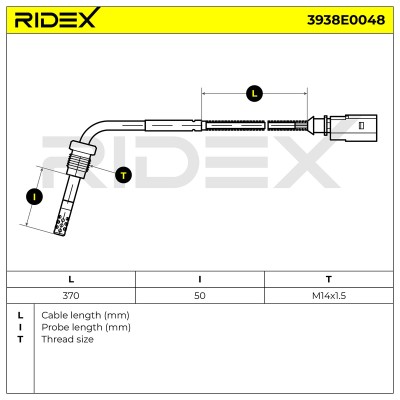 Czujnik temperatury spalin RIDEX 3938E0048 3938E0048 - foto 6