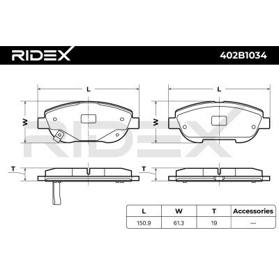 Klocki hamulcowe RIDEX 402B1034 402B1034 - foto 7