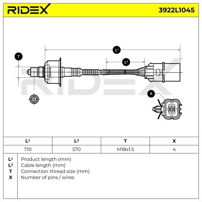 Sonda Lambda RIDEX 3922L1045 3922L1045 - foto 3