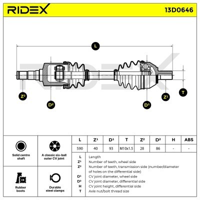 Półoś Napędowa RIDEX 13D0646 13D0646 - foto 7