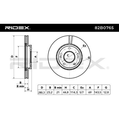 Tarcza hamulcowa RIDEX 82B0765 82B0765 - foto 6