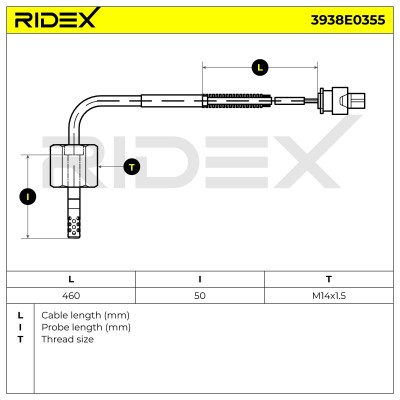 Czujnik temperatury spalin RIDEX 3938E0355 3938E0355 - foto 6