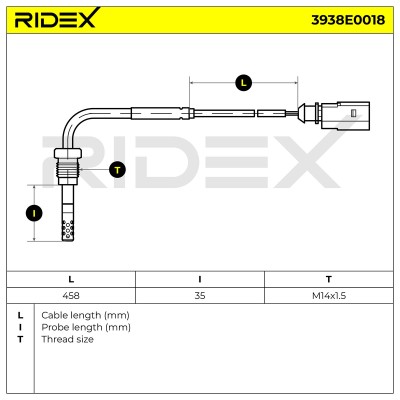 Czujnik temperatury spalin RIDEX 3938E0018 3938E0018 - foto 6