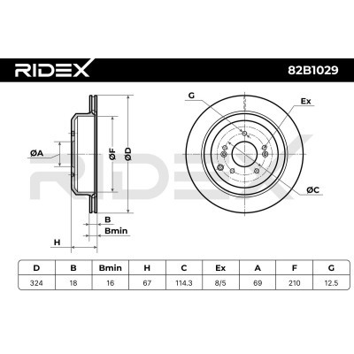 Tarcza hamulcowa RIDEX 82B1029 82B1029 - foto 7