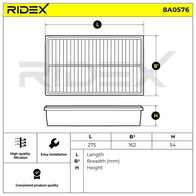 Filtr Powietrza RIDEX 8A0576 8A0576 - foto 6